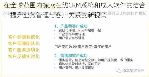 在全球范围内探索在线CRM系统和成人软件的结合:提升业务管理与客户关系的新视角