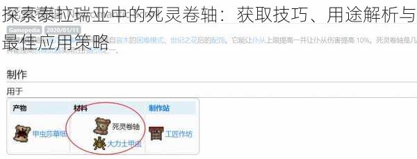 探索泰拉瑞亚中的死灵卷轴：获取技巧、用途解析与最佳应用策略