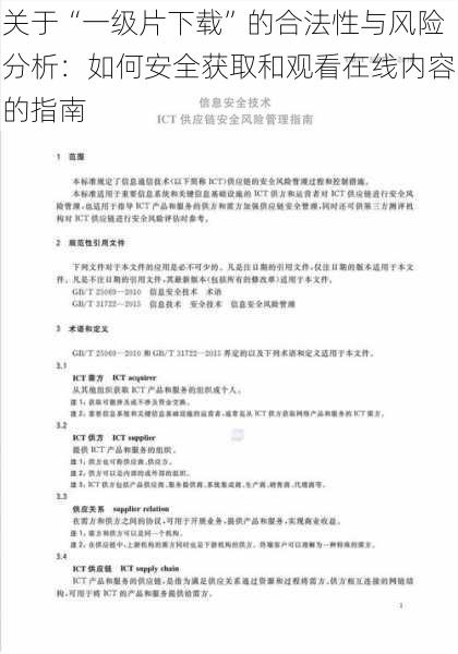 关于“一级片下载”的合法性与风险分析:如何安全获取和观看在线内容的指南