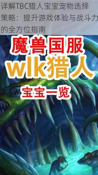 详解TBC猎人宝宝宠物选择策略:提升游戏体验与战斗力的全方位指南