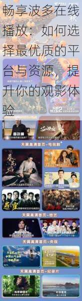 畅享波多在线播放:如何选择最优质的平台与资源,提升你的观影体验