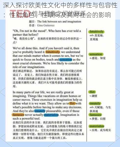 深入探讨欧美性文化中的多样性与包容性:性别角色、性取向及其对社会的影响