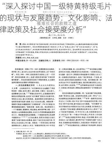 “深入探讨中国一级特黄特级毛片的现状与发展趋势:文化影响、法律政策及社会接受度分析”