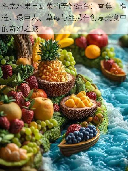 探索水果与蔬菜的奇妙结合:香蕉、榴莲、绿巨人、草莓与丝瓜在创意美食中的奇幻之旅