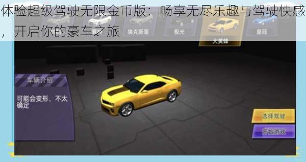 体验超级驾驶无限金币版:畅享无尽乐趣与驾驶快感,开启你的豪车之旅