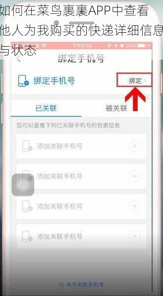 如何在菜鸟裹裹APP中查看他人为我购买的快递详细信息与状态
