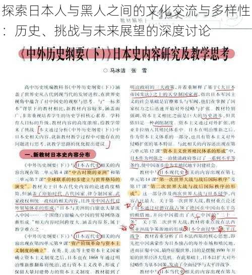 探索日本人与黑人之间的文化交流与多样性:历史、挑战与未来展望的深度讨论