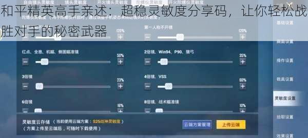 和平精英高手亲述：超稳灵敏度分享码，让你轻松战胜对手的秘密武器