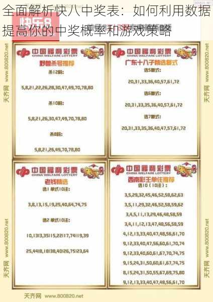 全面解析快八中奖表：如何利用数据提高你的中奖概率和游戏策略