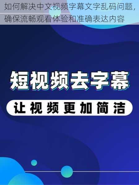 如何解决中文视频字幕文字乱码问题，确保流畅观看体验和准确表达内容