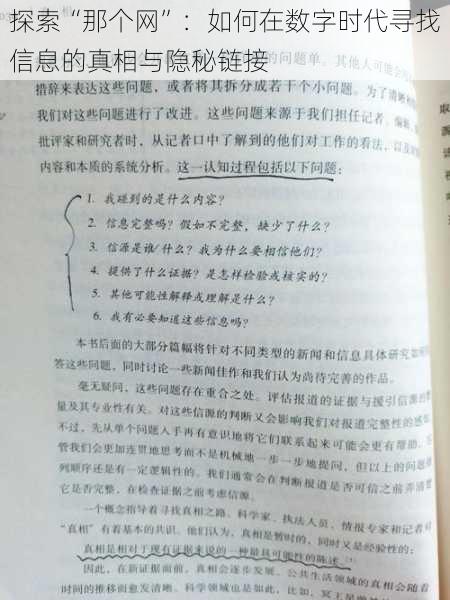 探索“那个网”:如何在数字时代寻找信息的真相与隐秘链接