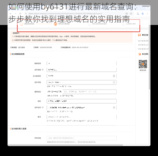 如何使用by6131进行最新域名查询:一步步教你找到理想域名的实用指南