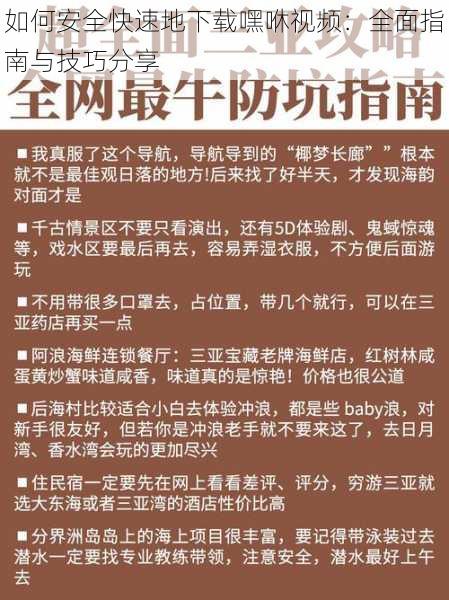 如何安全快速地下载嘿咻视频:全面指南与技巧分享