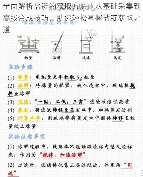 全面解析盐锭的获取方法:从基础采集到高级合成技巧,助你轻松掌握盐锭获取之道