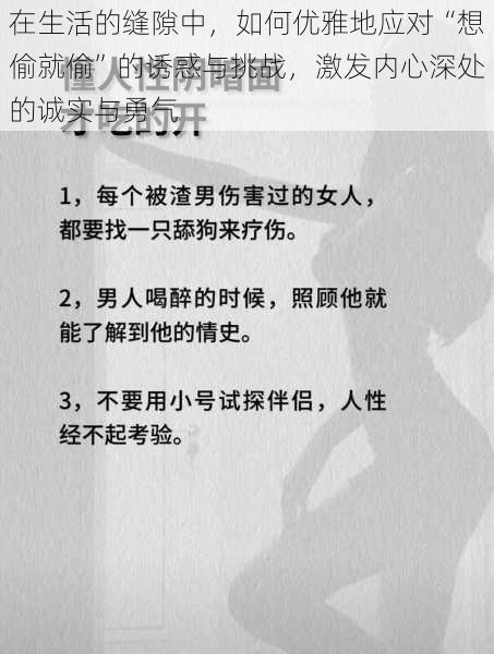 在生活的缝隙中,如何优雅地应对“想偷就偷”的诱惑与挑战,激发内心深处的诚实与勇气