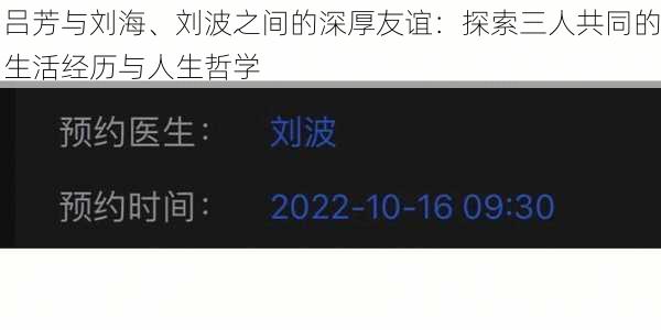 吕芳与刘海、刘波之间的深厚友谊:探索三人共同的生活经历与人生哲学